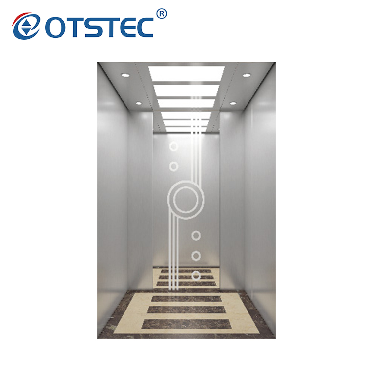 CE 证书 VVVF 控制 450-1600kg 不锈钢乘客电梯